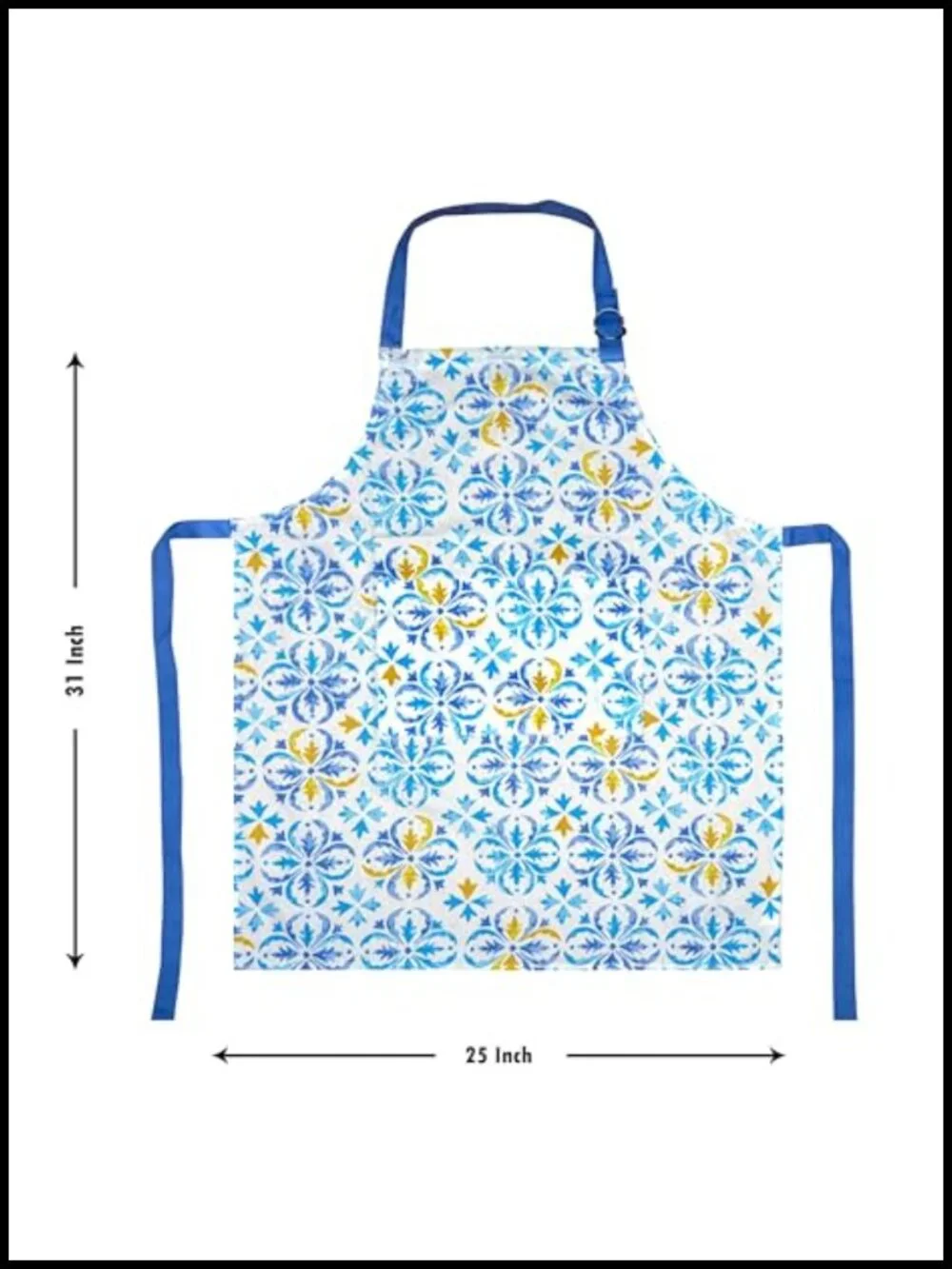 100% Cotton Kitchen Bib Apron with Pocket Adjustable Neck Long Ties